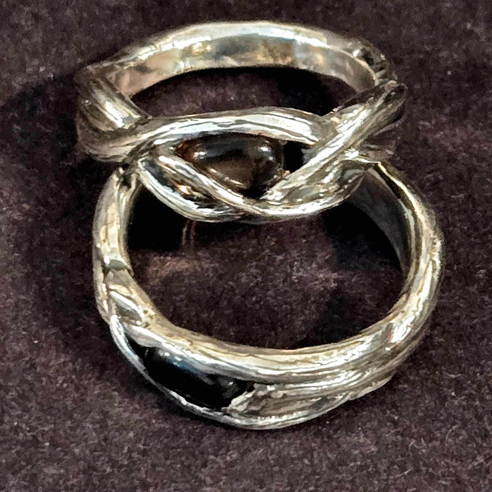 Apache Tear wedding bands