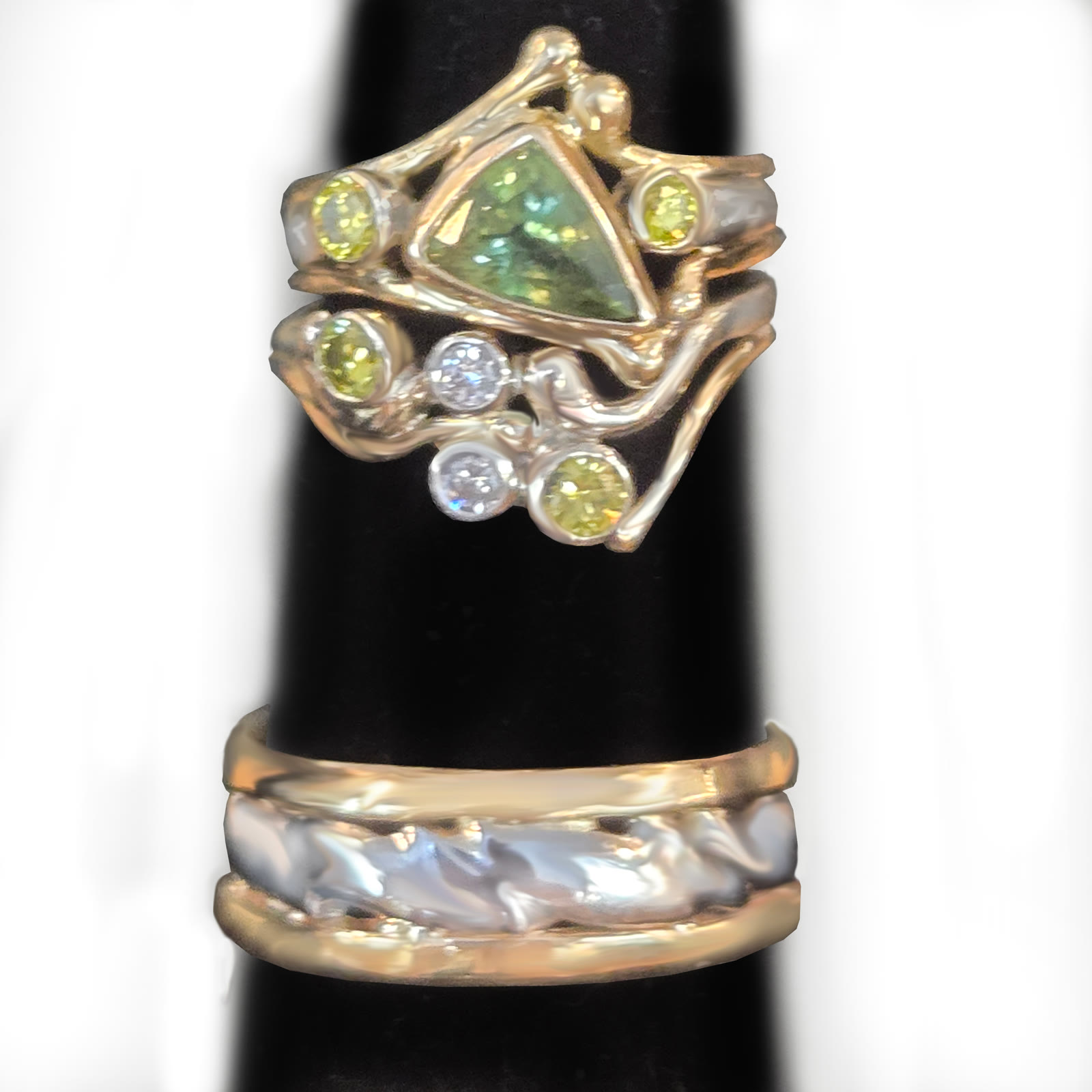 Custom 14kt wedding set